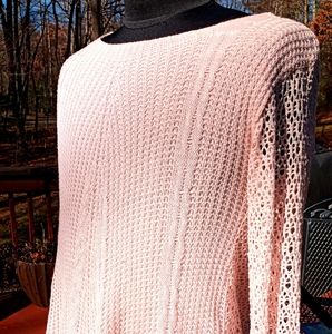 Made in Italy Soft pink Lace long Sleeve Shirt small